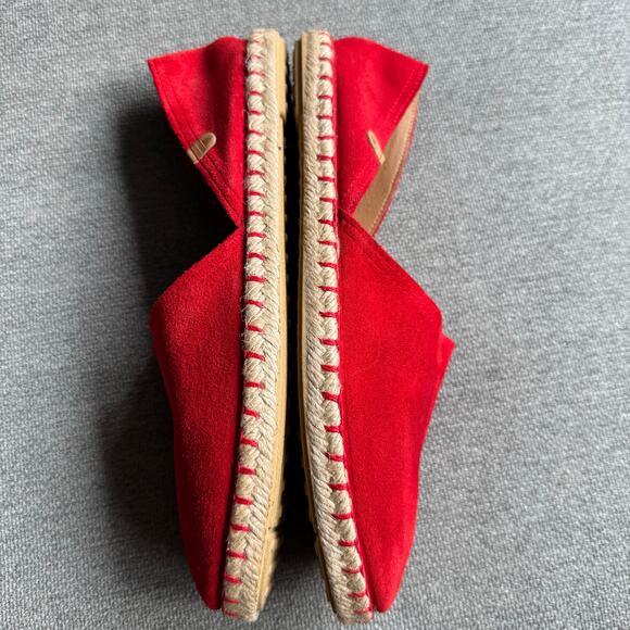 Verbenas Womens Carmen Red Leather Suede Espadrilles Flats Shoes Sz 40 US 9 - Picture 8 of 10